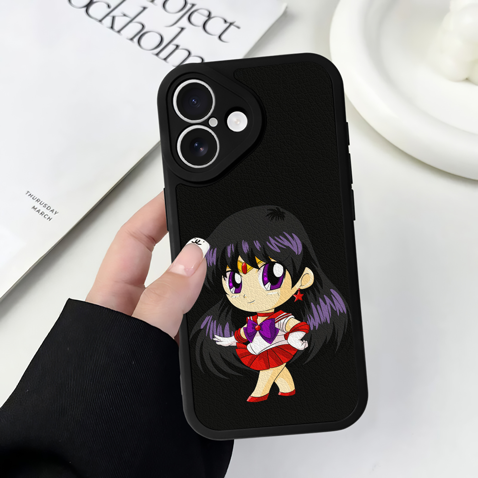 （画像用） 美少女戦士セーラームーン 火野レイ ひの レイ Sailor Moon Hino Rei （セーラーマーズ,Sailor Mars） 【iPhone 16シリーズ対応】シリコンスマホケース（レザー調） 材質：シリコン